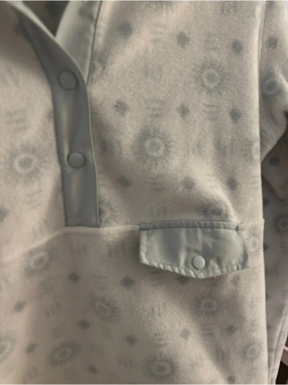 Helly Hansen Light Blue, Patterned Fleece Pullover